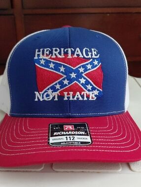 Richardson Heritage Not Hate Patch Trucker Hat - Blue/Red/White